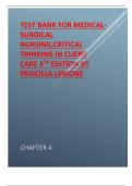 TEST BANK FOR MEDICAL-SURGICAL NURSING,CRITICAL THINKING IN CLIENT  2024 LATEST REVISED UPDATE, GRADED A+ 