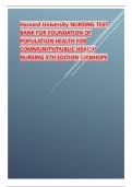 Test bank for foundation of population health for community public health nursing 5th edition 2024 latest update by stanhope.