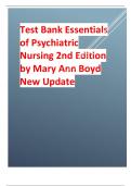 Test Bank Essentials of Psychiatric Nursing 2nd Edition 2024 latest revised update  by Mary Ann Boyd, complete chapters graded A+