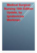 Test Bank For Medical Surgical Nursing 10th Edition 2024 latest update by  Ignatavicius Workman All chapters (1-69) complete 589 pages  