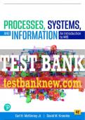 Test Bank For Processes&comma; Systems&comma; and Information&colon; An Introduction to MIS 4th Edition All Chapters - 9780136926238
