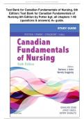 Test Bank for Canadian Fundamentals of Nursing 6th Edition by Potter all chapters 1-48 | A+ ULTIMATE GUIDE 2023