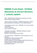 CERAD 3 Law Exam Verified  Questions & Correct Answers  | Latests update