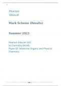 Pearson Edexcel GCE In Chemistry (9CH0) Paper 02 Advanced Organic and Physical Chemistry Marking scheme June 2023 