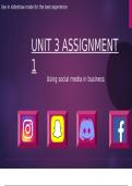 UNIT 3 Using Social media in businesses Assignment 1