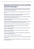 Marketing & Residential Issues &lpar;Certified Apartment Manager&rpar;