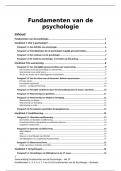 Samenvatting Fundamenten van de Psychologie, minor Toegepaste Psychologie HU