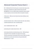 Advanced Corporate Finance Exam 2 Questions & Answers 2023&lpar;A&plus;GRADED 100&percnt;VERIFIED&rpar;
