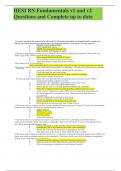 HESI RN Fundamentals v1 and v2 Questions and Complete up to date solutions 2023&sol;2024