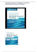 Test Bank for Brunner & Suddarth's Textbook of Medical-Surgical Nursing, 15th Edition (Hinkle, 2022), Latest Edition ||All Chapters 