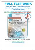 Test Bank for Burns and Grove's The Practice of Nursing Research: Appraisal, Synthesis, and Generation of Evidence 8th Edition
