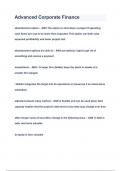 Advanced Corporate Finance Questions & Answers 2023&lpar;A&plus;GRADED 100&percnt;VERIFIED&rpar;