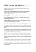 CFCM Practice Test Questions graded  A&plus; 100&percnt; verified