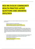HESI RN EVOLVE COMMUNITY HEALTH PRACTICE LATEST QUESTIONS AND ANSWERS 2023/2024