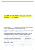   GA DMV Permit Practice Test questions and answers 100% verified.