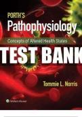 Test Bank For Porth's Pathophysiology: Concepts of Altered Health States 10th Edition By  Tommie L Norris||ISBN NO-10,1496377559||ISBN NO-13,978-1496377555||All Chapters Covered.