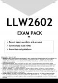 LLW2602 EXAM PACK 2023 - DISTINCTION GUARANTEED