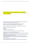   FAA Written Exam questions and answers 100% verified.