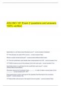 ASU BIO 181 Exam 2 questions and answers 100% verified.
