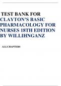 Claytons basic pharmacology for nurses 18th edition by willihnganz test bank, complete guide