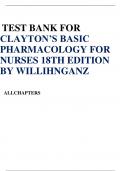 Claytons basic pharmacology for nurses 18th edition by willihnganz test bank&comma; complete guide