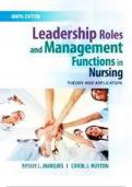 Test Bank For Leadership Roles and Management Functions in Nursing&colon; Theory and Application 9th Edition&vert;&vert;ISBN NO-10&comma;1496349792&vert;&vert;ISBN NO-13&comma;978-1496349798&vert;&vert;All Chapters&vert;&vert;Complete Guide A&plus;