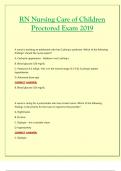 RN Nursing Care of Children Proctored Exam 2019