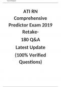 ATI RN Comprehensive Predictor Exam 2019 Retake-  180 Q&A  Latest Update 2023/2024  (100% Verified Questions)