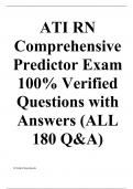 ATI RN Comprehensive Predictor Exam 100% Verified Questions with Answers (ALL 180 Q&A)
