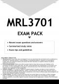 MRL3701 EXAM PACK 2023 - DISTINCTION GUARANTEED