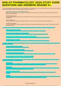 NGN ATI PHARMACOLOGY &lpar;2024&rpar; STUDY GUIDE QUESTIONS AND ANSWERS GRADED A&plus;&period;