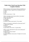 Public Safety Final Exam Questions With Complete Solutions