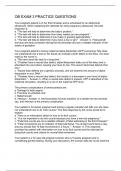 OB Exam 3 Practice questions