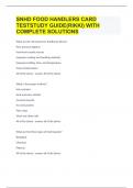 SNHD FOOD HANDLERS CARD TESTSTUDY GUIDE(RIKKI) WITH COMPLETE SOLUTIONS|GUARANTEED SUCCESSS