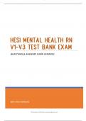 HESI MENTAL HEALTH RN V1-V3 TEST BANK EXAM | (Graded A+) QUESTIONS & ANSWERS | (100% VERIFIED) BEST 2023 VERSION