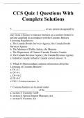 CCS Quiz 1 Questions With Complete Solutions