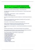 NC BLET S&period;C&period;A&period;T&period; EXAM QUESTIONS WITH 100&percnt; CORRECT ANSWERS 2023