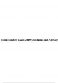 Food Handler Exam 2019 Questions and Answers.