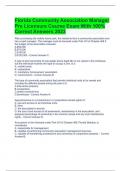 Florida Community Association Manager Pre Licensure Course Exam With 100&percnt; Correct Answers 2023