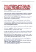 Nursing 255 EXAM QUESTIONS AND CORRECT DETAILED ANSWERS WITH RATIONALES|ALREADY GRADED A+