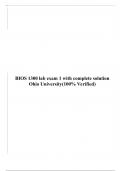 BIOS 1300 lab exam 1 with complete solution Ohio University(100% Verified)