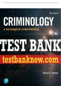 Test Bank For Criminology: A Sociological Understanding 8th Edition All Chapters - 9780137636181
