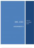 HFL1501ASSIGNMENT 6 DUE 25OCTOBER 2023