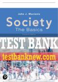 Test Bank For Society: The Basics 16th Edition All Chapters - 9780138071714