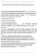Basic Orientation Plus Actual Questions and Answers 100&percnt; Verified