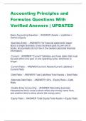 Accounting Principles and  Formulas Questions With  Verified Answers | UPDATED
