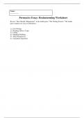 PHI 105 Topic 2 Assignment; Persuasive Essay; Brainstorm Worksheet