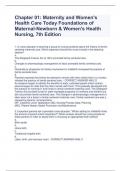 Chapter 01&colon; Maternity and Women's  Health Care Today Foundations of  Maternal-Newborn & Women's Health  Nursing&comma; 7th Edition