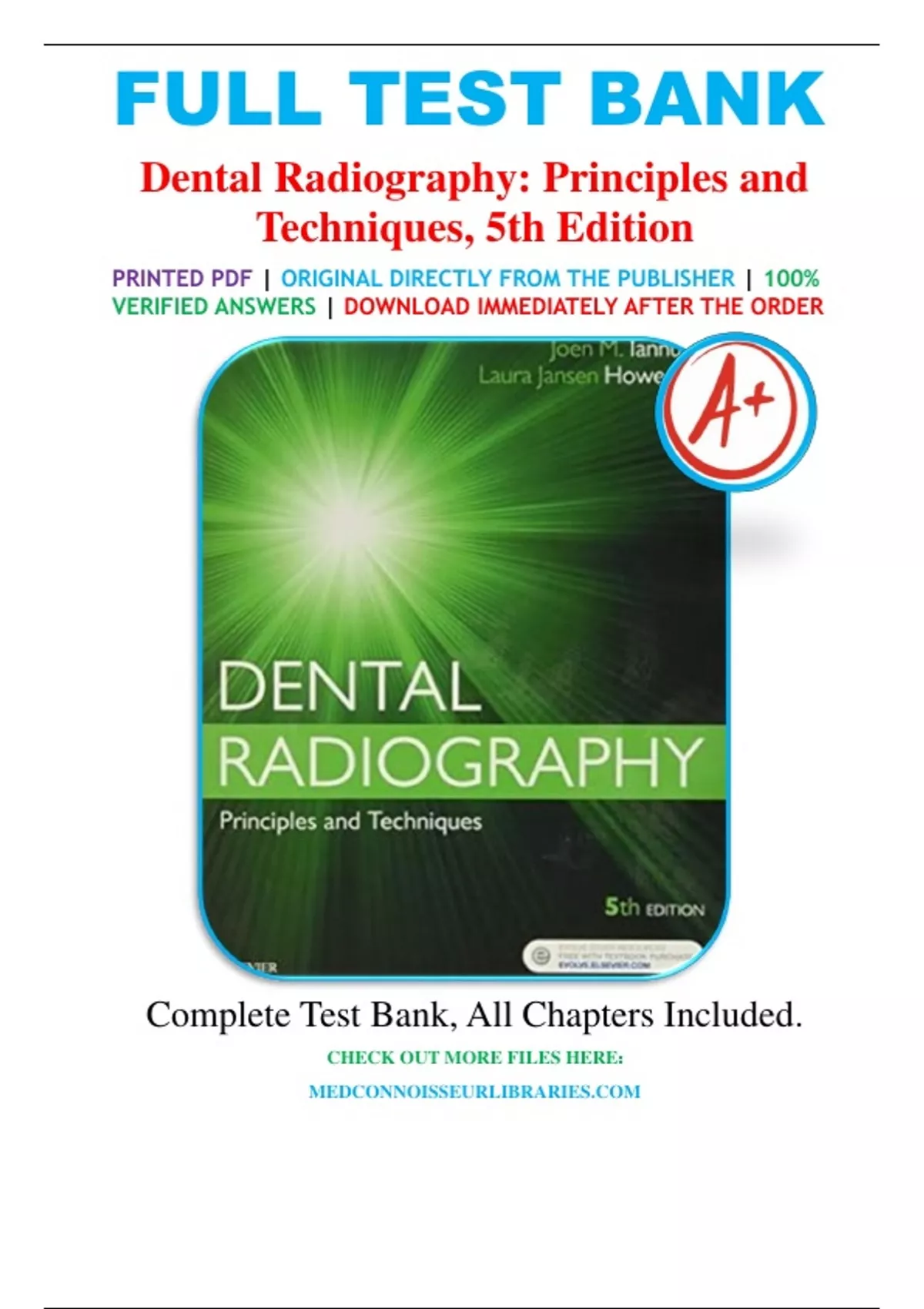 Test Bank for Dental Radiography Principles and Techniques, 5th Edition