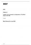 ocr A Level History A Y320/01 Question Paper and Mark Scheme June2023.